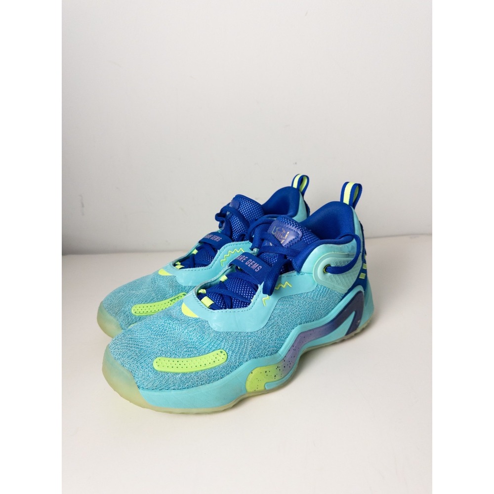 adidas D.O.N. Issue 3 Rare Gems Mens 9.5 Blue Mint Volt Donovan Mitchell Shoes